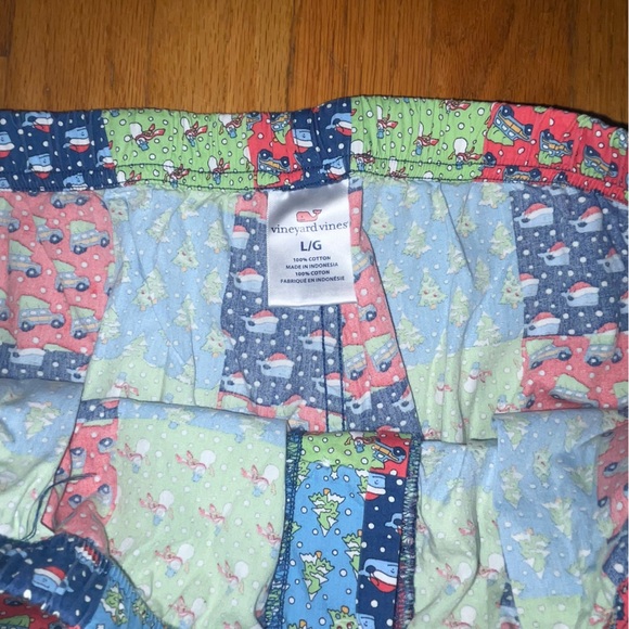 VINEYARD VINES Winter Multi Print Lounger Pants L - Picture 3 of 4
